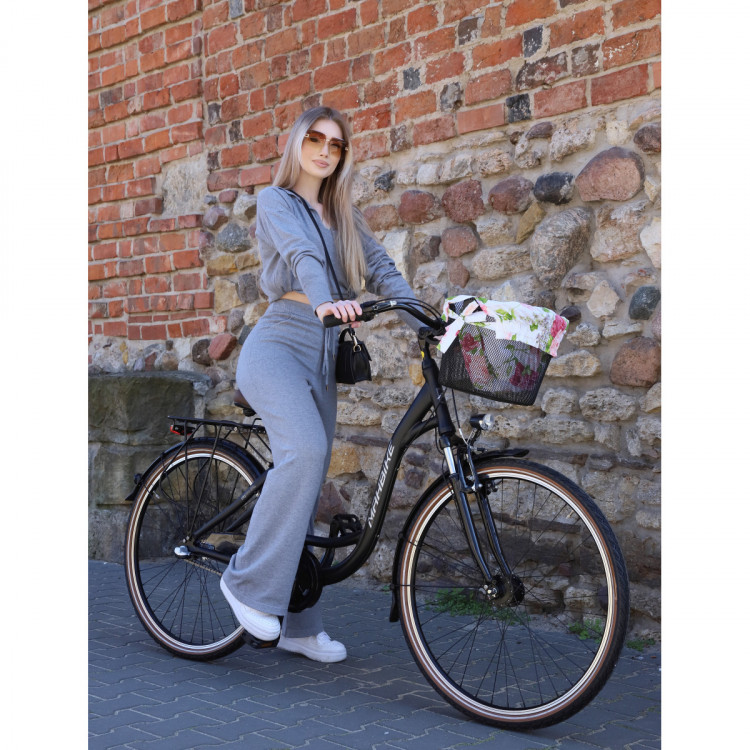 Mestský bicykel 28" Mahbike City Bike 3 prevodový hliníkový 17" čierna matná